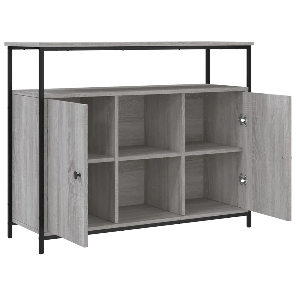 Buffet credenza cassettiera armadio mobile contenitore organizer cucina soggiorno rovere Sonoma 100 x 35 x 80 cm legno ingegnerizzato grigio 02_0036252