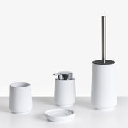 Set di 4 accessori in poliresina bianca per il bagno stile elegante semplice