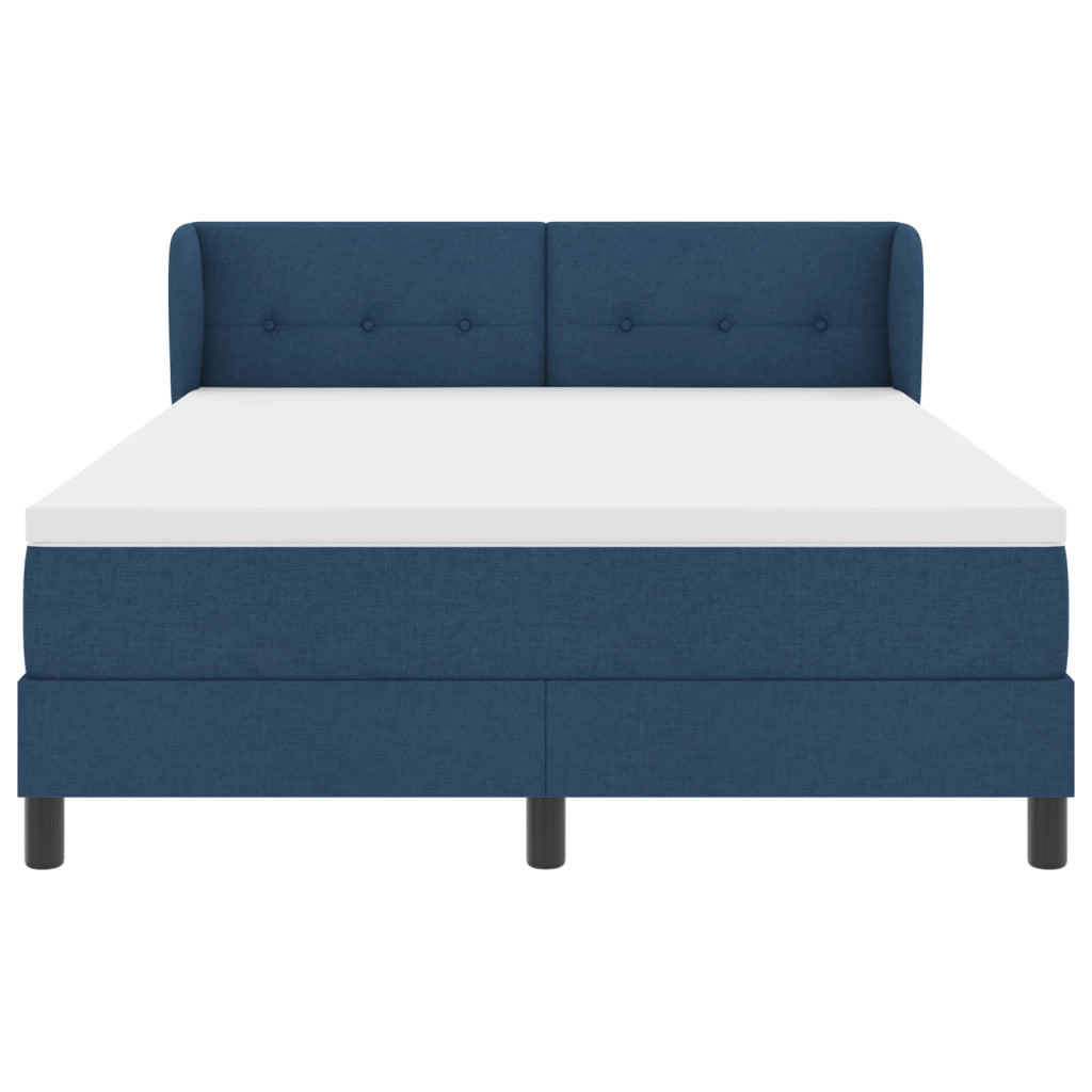 Letto a Box con Materasso Blu 140x190 cm in Tessuto