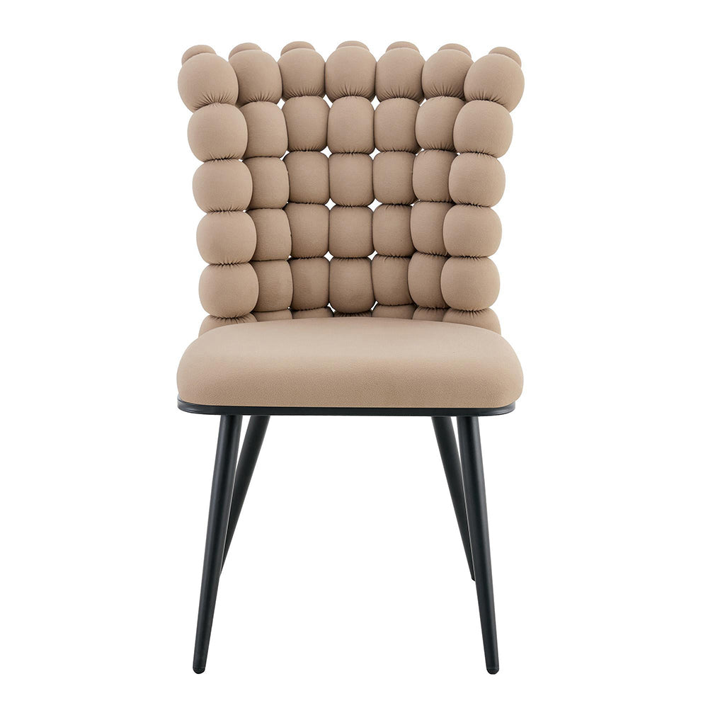 Set 2 sedie da pranzo - Xylo - velluto camel gambe nere