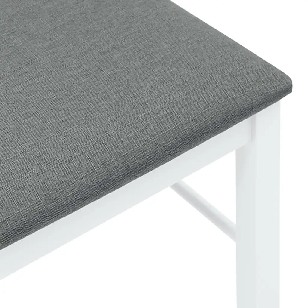 Sedie da Pranzo con Cuscini 2 pz Bianco Legno Massello di Hevea