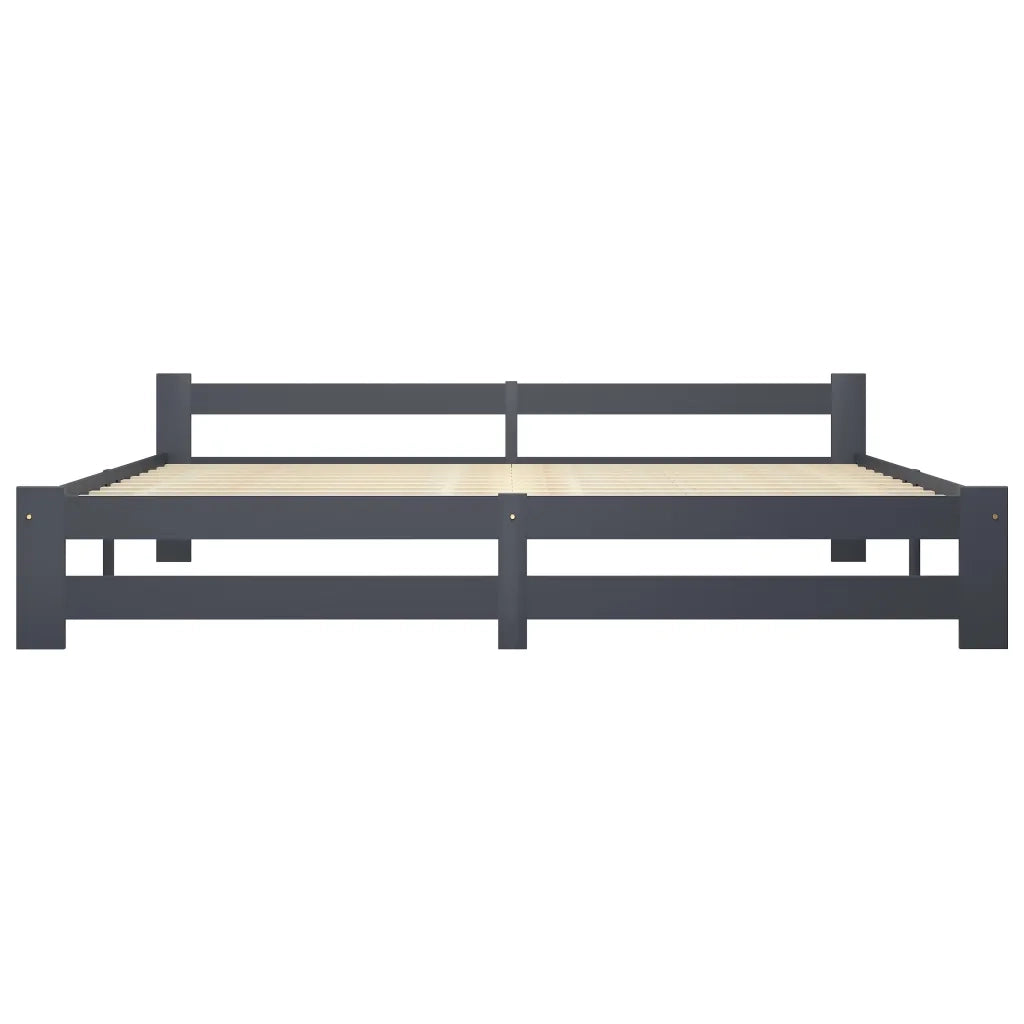 Giroletto senza Materasso Grigio Scuro 200x200 cm Legno Pino