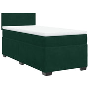 Letto singolo | Letto per adulti | Giroletto a Molle con Materasso Verde Scuro 80x200 cm Velluto