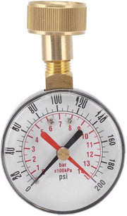 Misuratore di Pressione in Alluminio - 0 a 200 Psi - 3/4 Pollici Interno - Adatto per Liquidi, Vapore e Gas