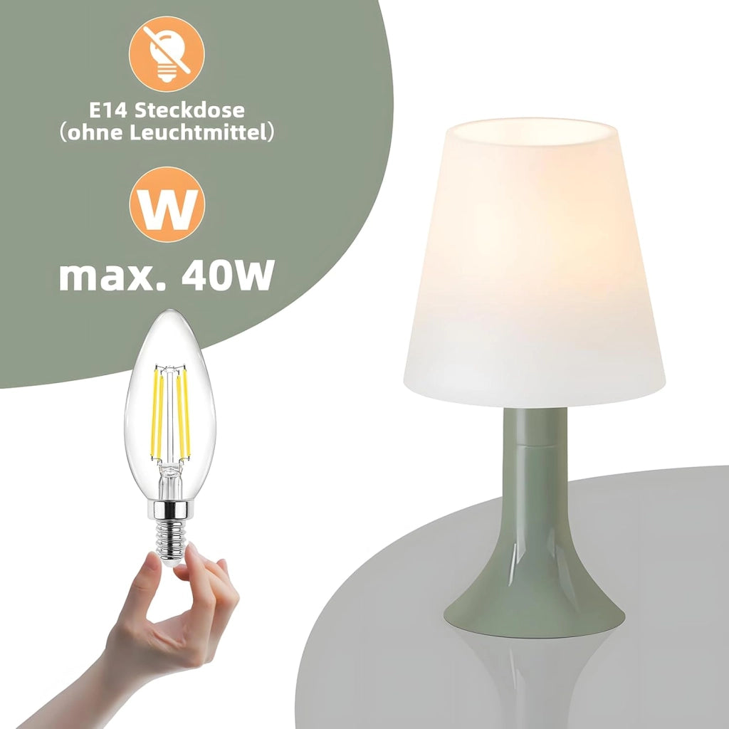 ZMH Lampada da tavolo con cavo set 2 pezzi E14 piccola per soggiorno comodino