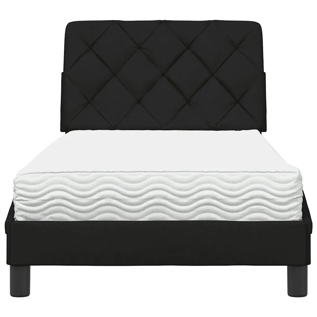 vidaXL Letto con Materasso Nero 90x190 cm in Tessuto
