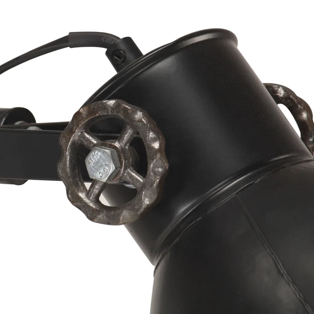 Lampada da Pavimento con 2 Paralumi Nera E27 in Ghisa CFW5670979