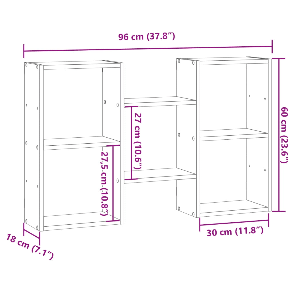 Scaffale a Parete Legno Vecchio 96x18x60 cm in Truciolato 853234