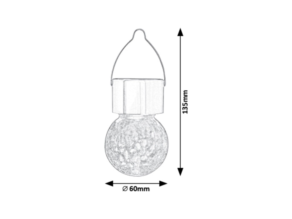 Lampada solare LED RGB Yola cromo satinato Rabalux