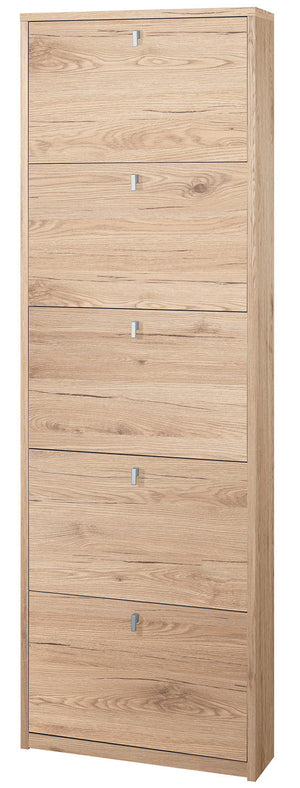 Scarpiera 5 Ante 63x190x18 cm Rovere Naturale