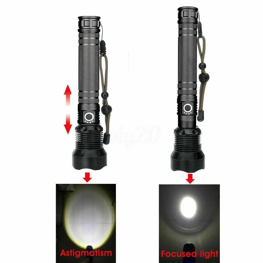 Trade Shop - Torcia Tattica/militare Led Cree T6 Ricaricabile Zoom Doppia Batteria A89-p70 -
