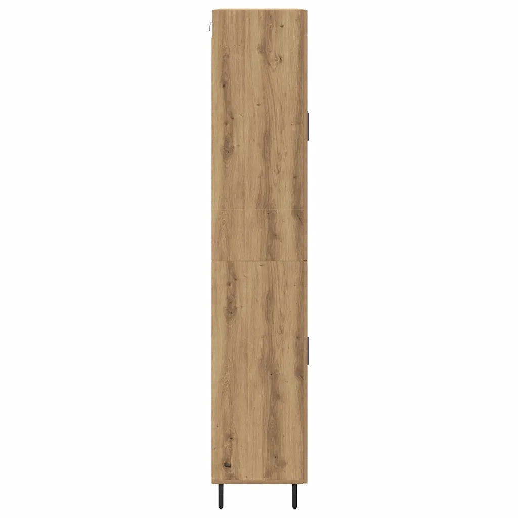 Credenza 2 pz-Set di 2 Buffet-Armadio da cucina Rovere artigianale Legno Stratificato e Vetro 216891
