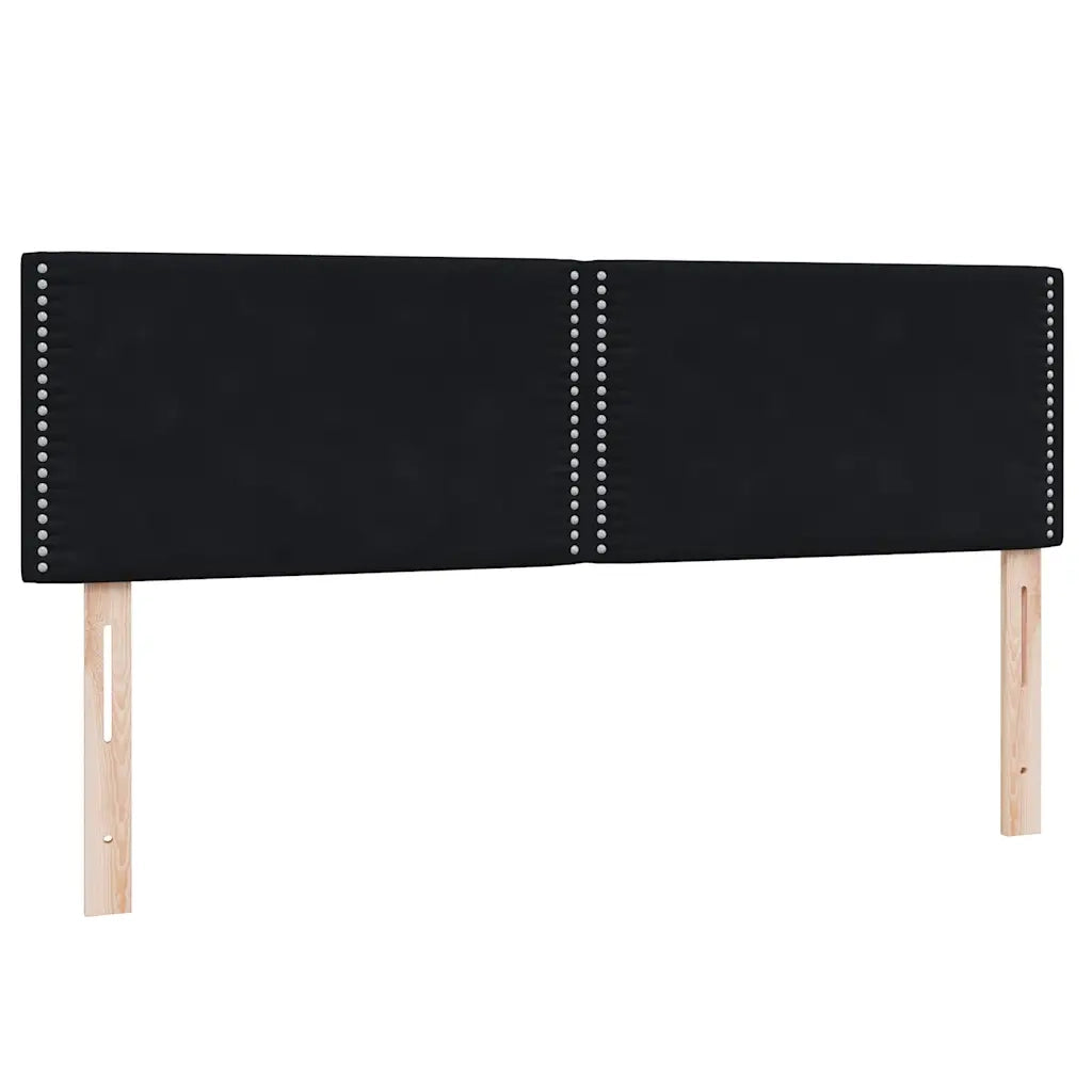 Giroletto a Molle con Materasso Nero 160x210 cm in Velluto 3318035