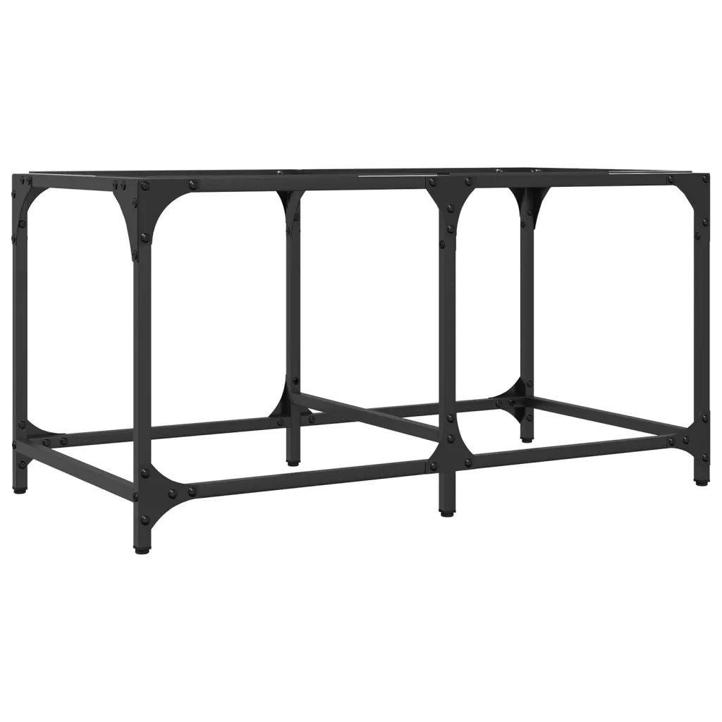 Tavolini con Piano Vetro Trasparente 2 pz 78,5x40x40 cm Acciaio