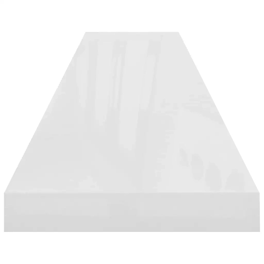 Scaffali a Parete 2 pz Bianco Lucido 120x23,5x3,8 cm in MDF cod mxl 33568