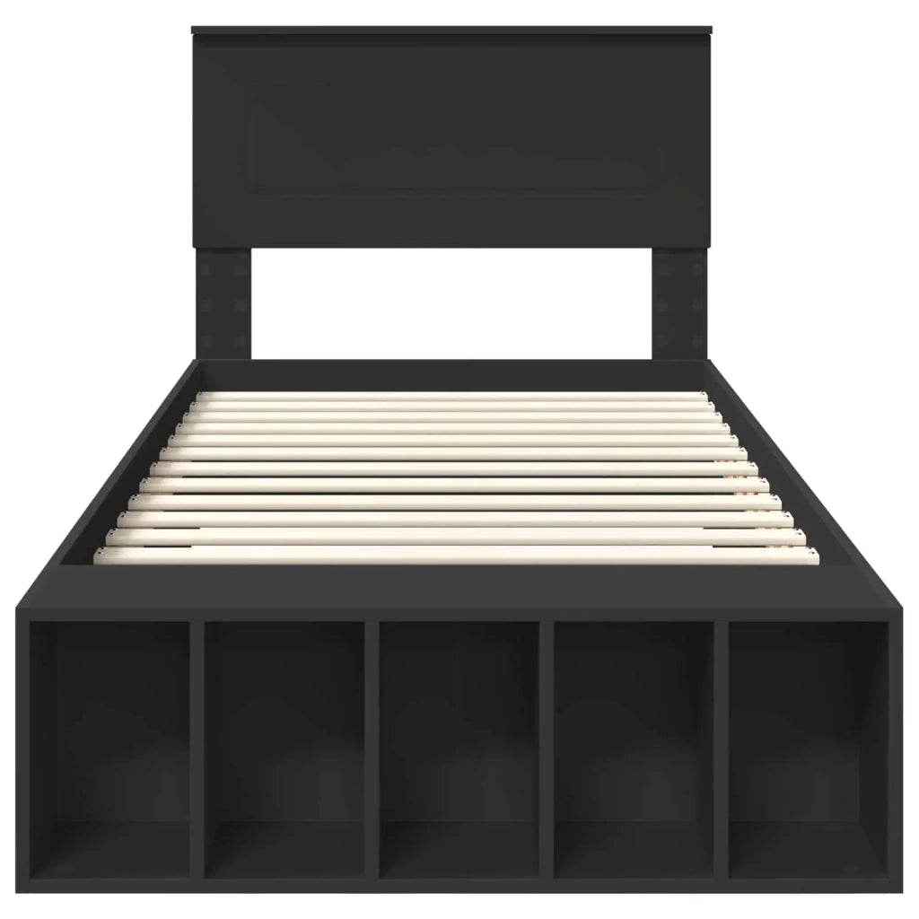 Struttura del letto Nero 75 x 190 cm Legno multistrato