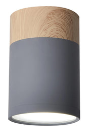 Plafoniera Candellux TUBA spot GU10 grigio/legno alluminio