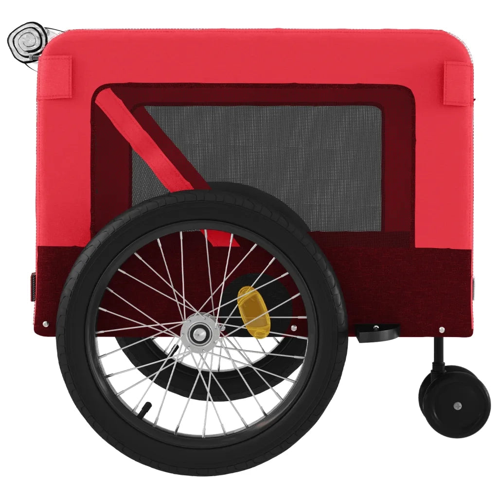 Rimorchio da Bici per Animali Rosso e Nero Oxford e Ferro 93943