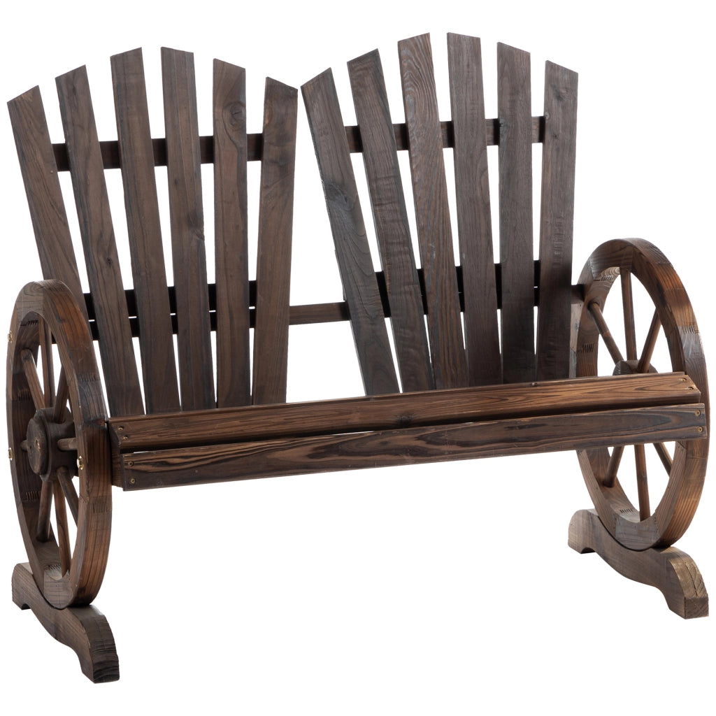 PANCA 2 POSTI DA GIARDINO 108x66x95 cm LEGNO MARRONE SCURO