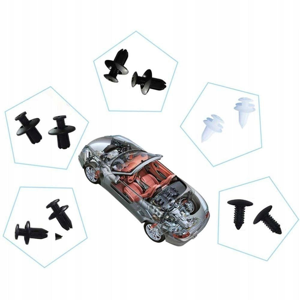 Set di Rivetti Auto Rosfix 620 Pezzi – Alta Qualità, Materiale Durevole | Compatibile con Vari Modelli Auto