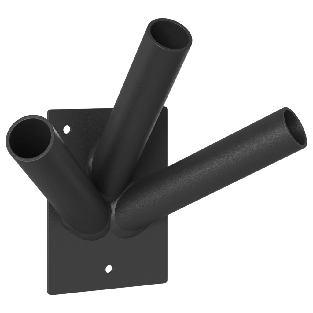 Supporto per Bandiera  per 3 Bandierine da Muro in Acciaio Nero