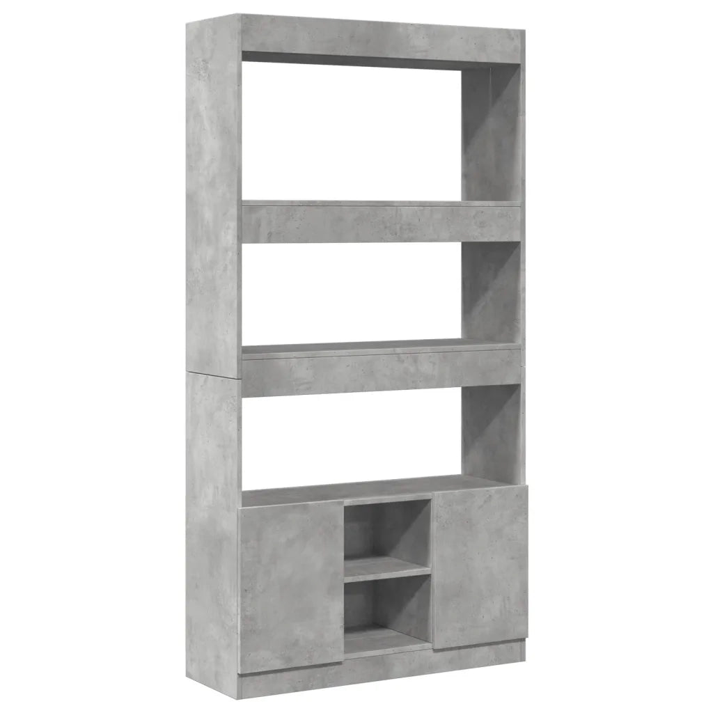 Credenza | Madia | Buffet da pranzo | Armadio da pranzo Grigio Cemento 92x33x180 cm in Legno Multistrato
