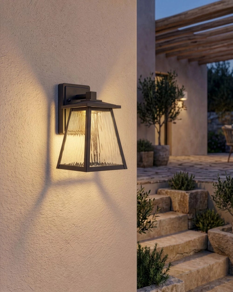 Applique LED da Esterno in Metallo Nero Stile Tradizionale