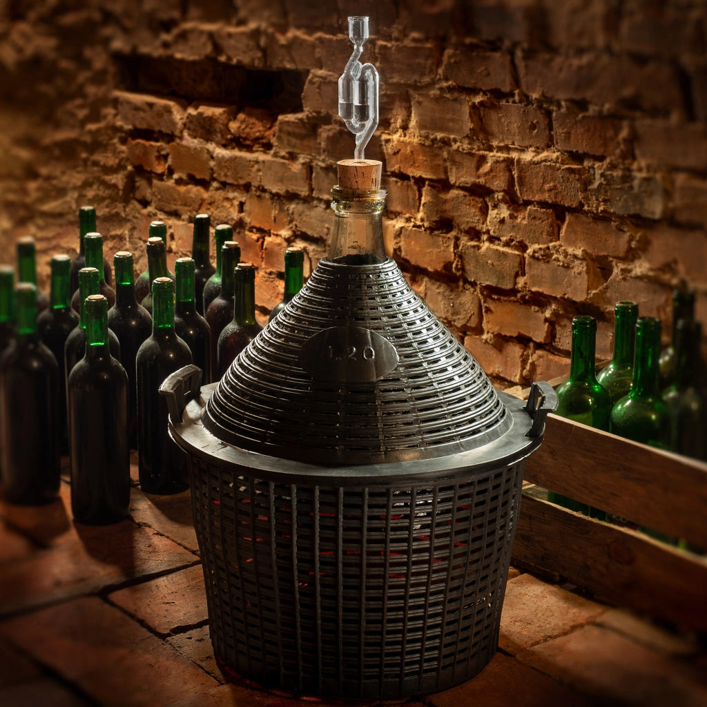 KADAX Lady's Balloon 5L Carboy per vino e liquori in un cestello Bottiglia da un gallone per vino con tappo