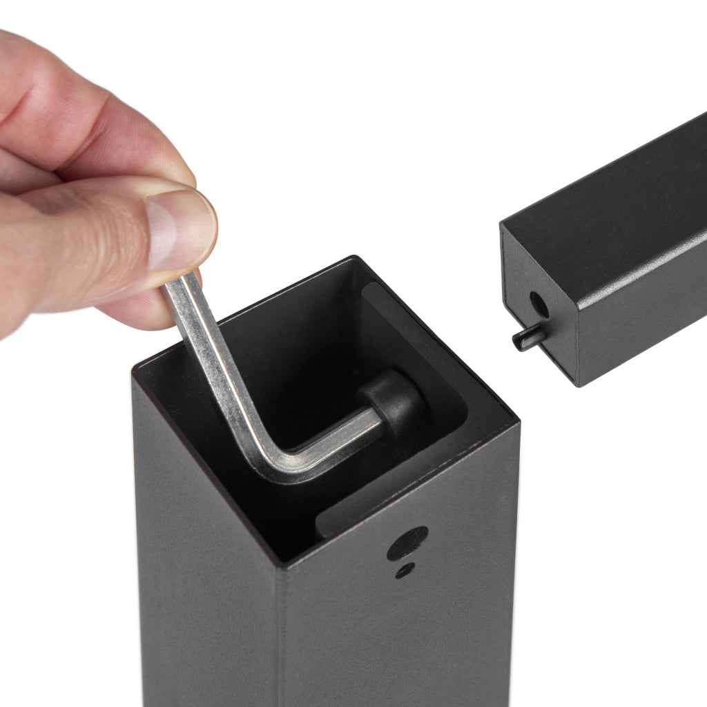 Emuca Gambe quadrate e struttura per tavolo, 50x50mm, 750x750, Verniciato nero, Acciaio, 1 u.