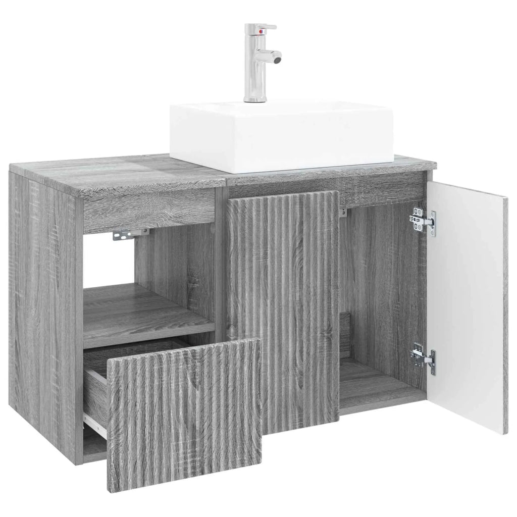 Set di mobili per il bagno 2 pz Sonoma grigio 3404060