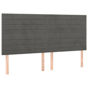 Testiera | Testata Grigio Scuro 180x5x118/128 cm Velluto