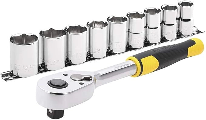 Set Chiavi a Bussola Stanley STMT82671-0 con Cricchetto 1/2" 10 Pezzi Professionale