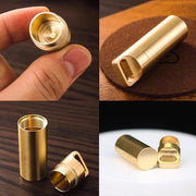 Capsula impermeabile portatile con chiusura a chiave in metallo - per viaggi all'aperto e campeggio (oro, piccola, 1 pezzo)