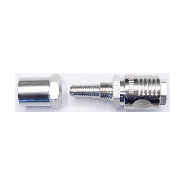 Rubinetto attacco rapido femmina a tubo gomma 6x14, Made in Italy.