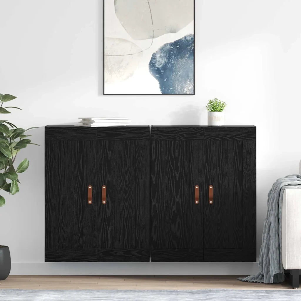 Mobile a muro 2 pcs Rovere Nero 69,5 x 34 x 90 cm 3415590