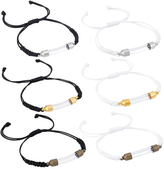 Collana commemorativa 6 pezzi - Porta flacone in vetro - Collana regolabile - Gioielli da fare da soli - Bangle urna trasparente - Materiali per la creatività di artigianato