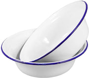 Scodelle per lavaggio a due pezzi - Emaille - Facili da pulire - Adatto per riso/pasta/verdure - Sostenibile - Ideale per famiglia/ristorante - Contenitore per mescolare