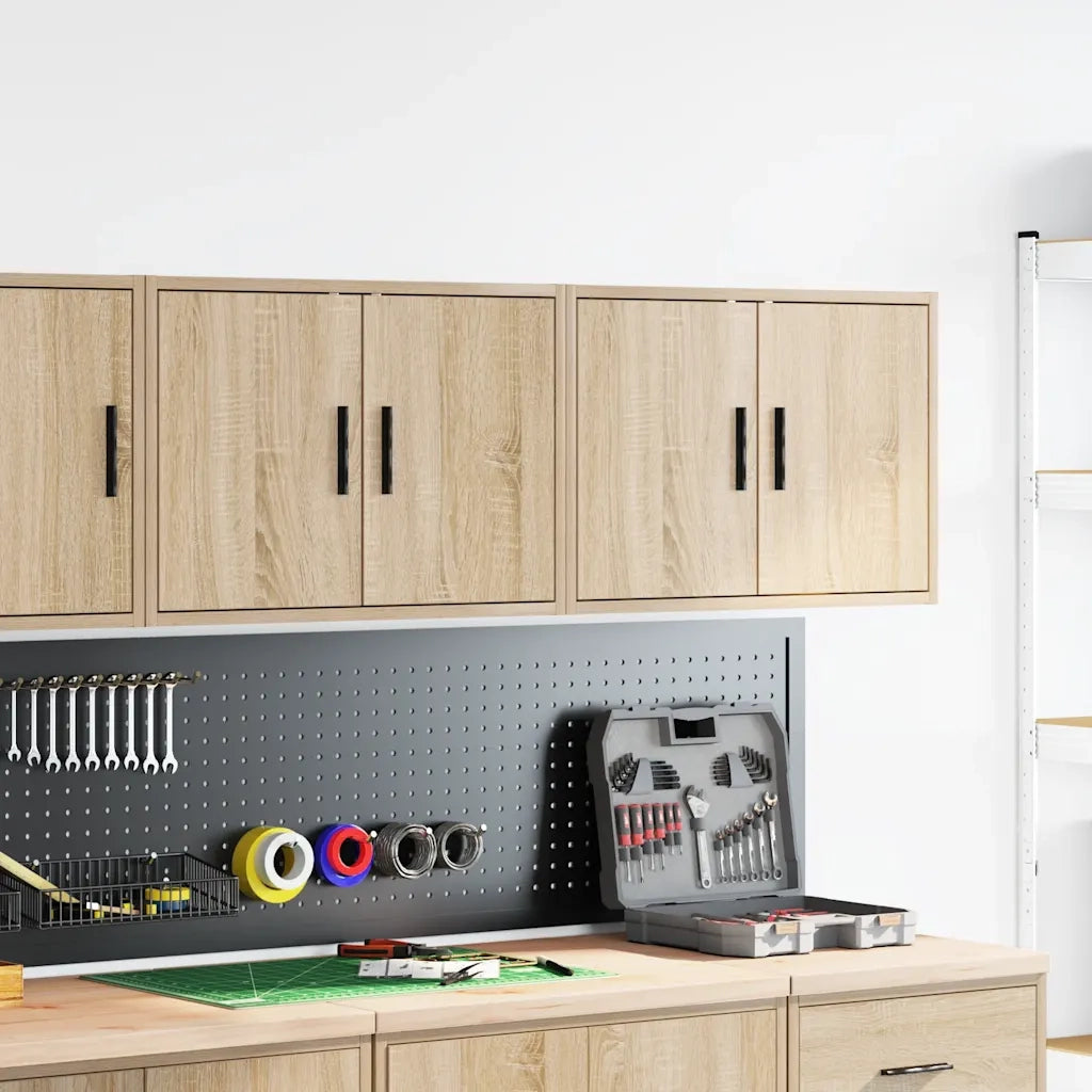 vidaXL Pensili per Garage 2 pz Rovere Sonoma in Legno Multistrato