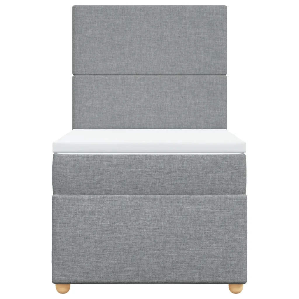 Giroletto a Molle con Materasso Grigio Chiaro 90x200 cm Tessuto