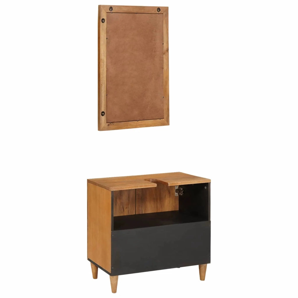 Set di mobili per il Bagno | Armadio da bagno 2 pz Marrone Legno multistrato