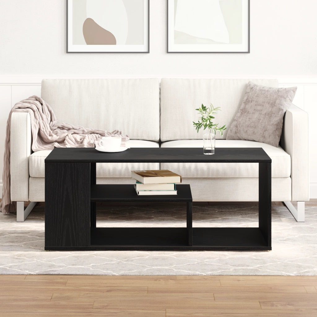 Tavolino da caffÃ¨  Nero Rovere 100x50x40 cm in legno ingegnerizzato