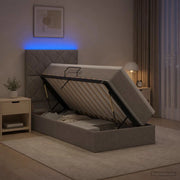 Letto con contenitore LED e materasso Tortora 90 x 190 cm 3459978