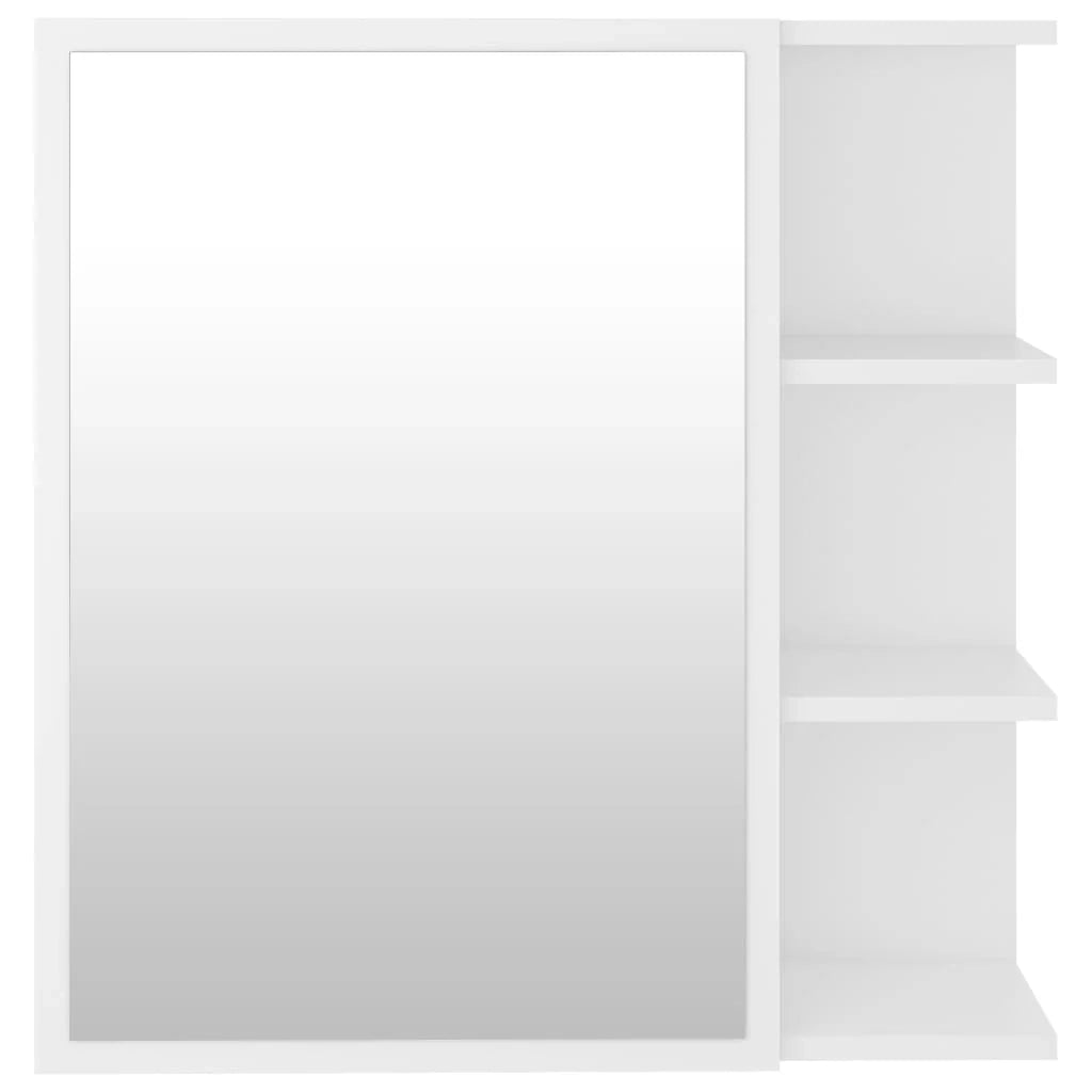 Mobiletto specchio da bagno 62,5 x 20,5 x 64 cm truciolato bianco 02_0006682