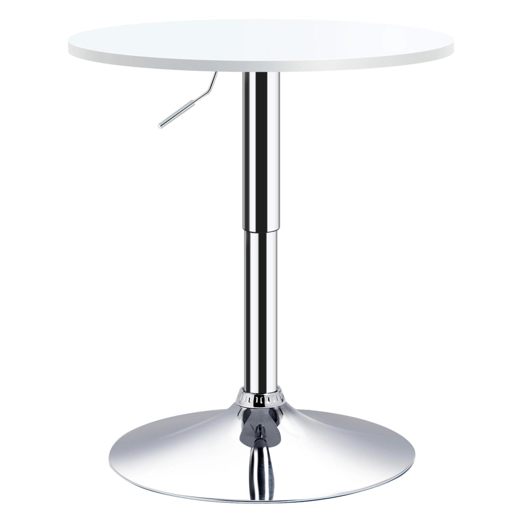 Tavolo da bar regolabile in altezza con base rotonda ¨C zephmum ¨C bianco ?60x69-93 cm