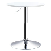 Tavolo da bar regolabile in altezza con base rotonda ¨C zephmum ¨C bianco ?60x69-93 cm