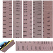 Set di abrasivi Pro, 30 pezzi, 80 x 230 mm, grana abrasiva 80/120/180/240/400/600, senza residui, anti-calcinatura, griglia abrasiva per abrasivo manuale, abrasivo per superfici liscie di legno, vernice, metallo