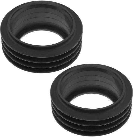 Connettore di Pijp in Gomma - 2 Pezzi - Diametro Interno 36-47 mm - Flessibile 48-50 mm - Ingresso Toiletto 58-60 mm - Materiale Resistente - Connettore di Scarico