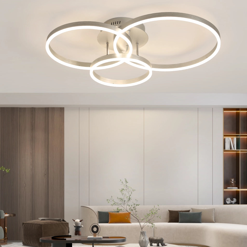 ZMH Lampada da soffitto plafoniera LED moderna 82 cm dimmerabile telecomando oro 74W