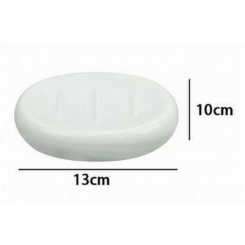 Trade Shop - Piattino Per Sapone Ceramica Bianco Portasaponetta Moderno Accessori Bagno 79246 -