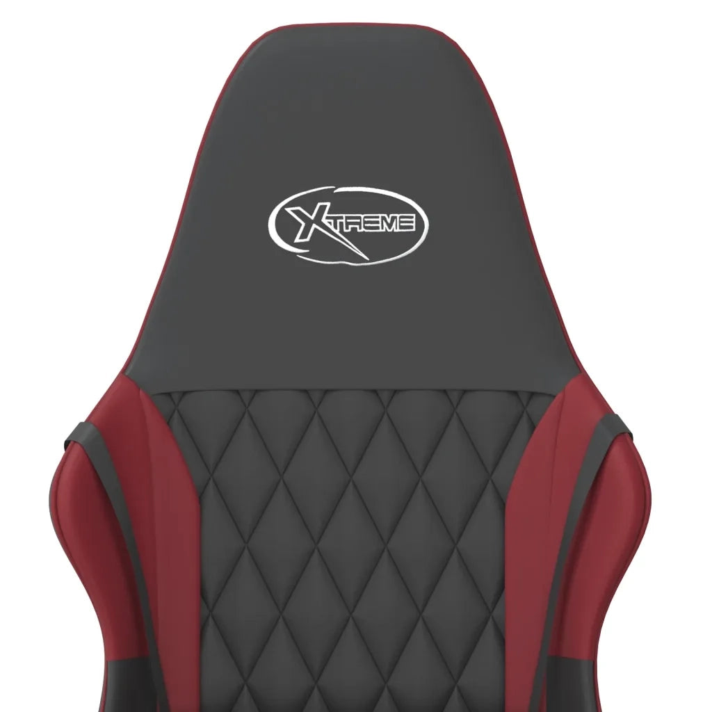 Sedia Gaming | Sedia da e-sports Massaggio Nero e Rosso Vino in Similpelle